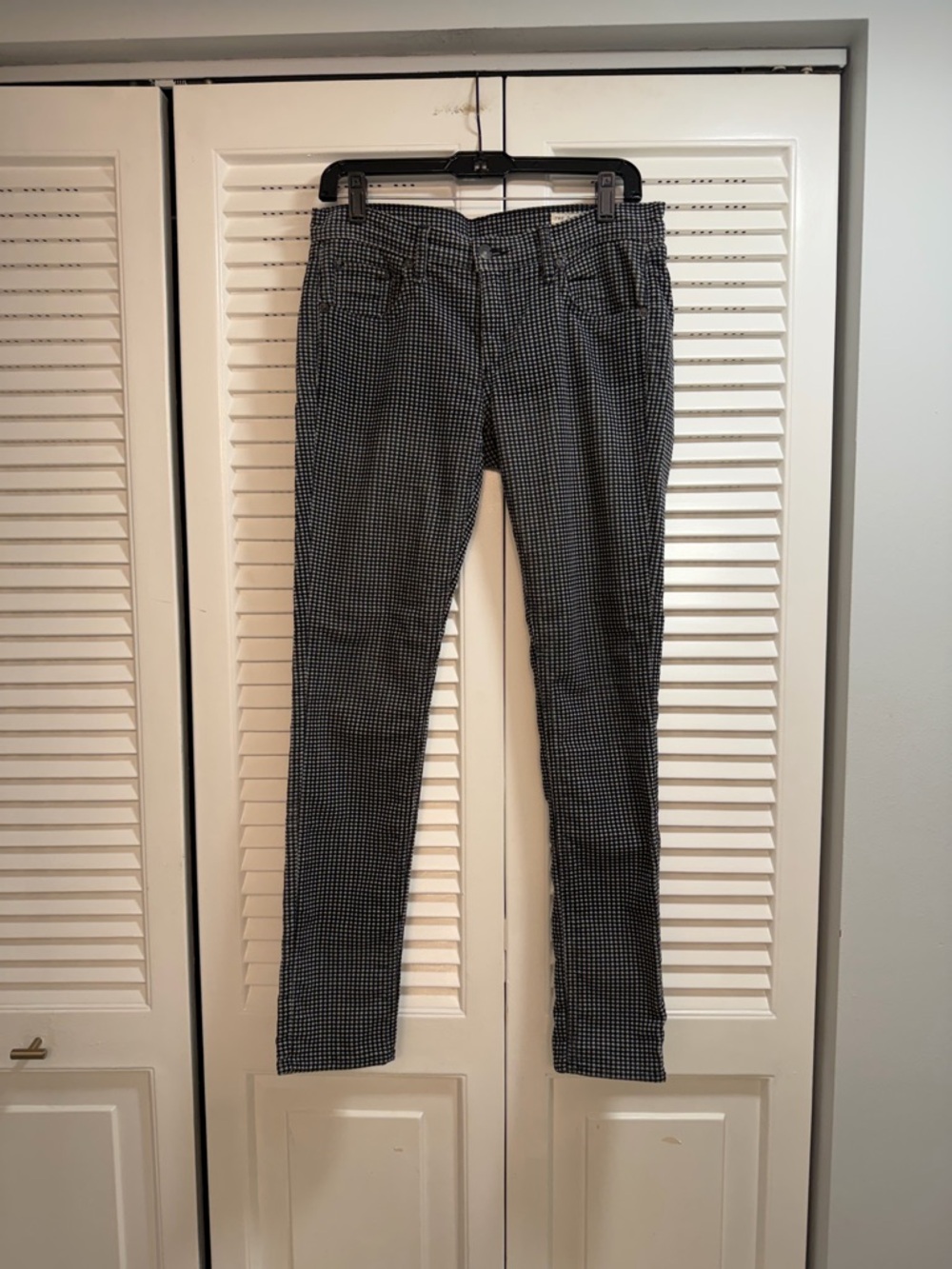 rag & bone Black and White Mini Hound Velvet Skinny Jean